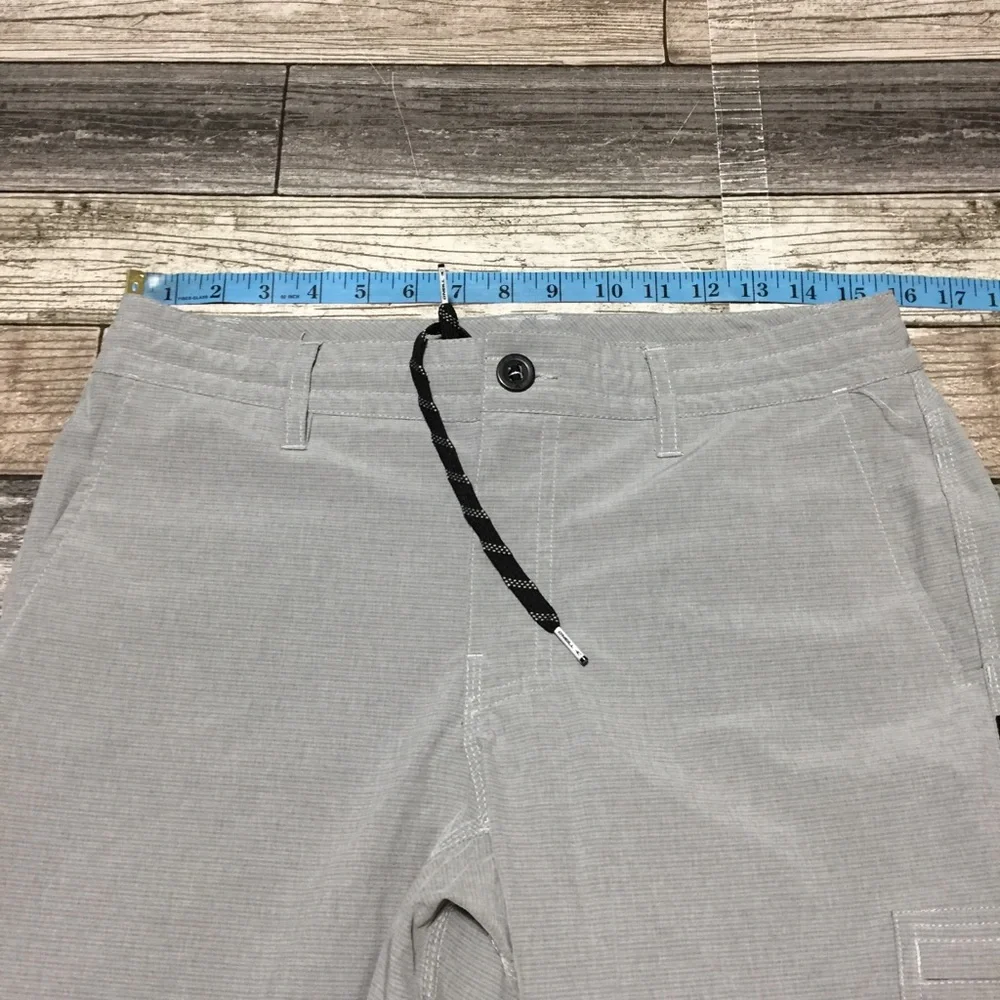 Oneill Crossover Cargo Shorts Men’s 30 Gray (Inseam 10) Drawstring Stretch